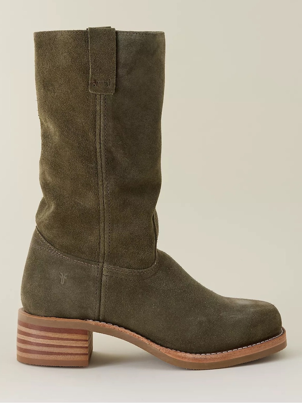 New Frye Campus 12R Boots Olive Suede